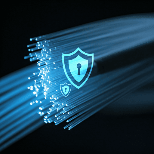 Fiber optic cables with security icons